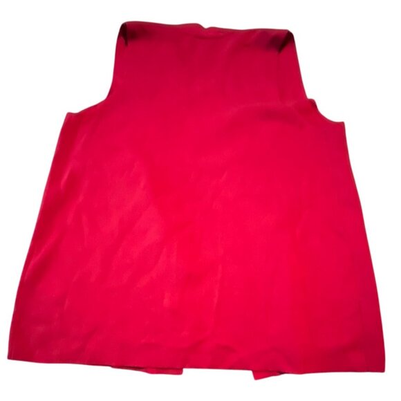 Chicos Red Sleeveless Open-Front Vest Size L Cotton Rayon Blend - Picture 6 of 7